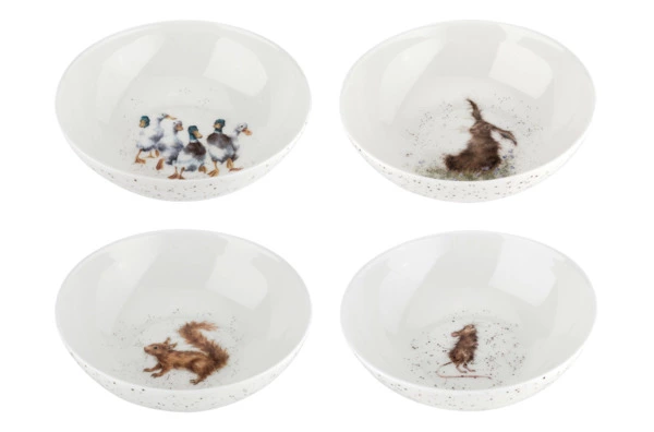 Набор салатников порционных Royal Worcester Забавная фауна 15 см, 4 шт, фарфор костяной