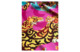 Платок сувенирный Русские в моде Амурские тигры 90х90 см, шелк, вискоза, машинная подшивка