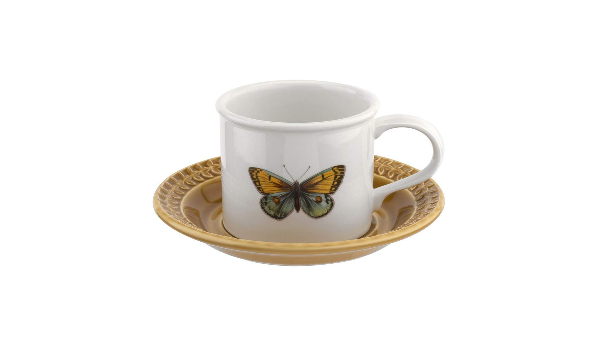 Чашка чайная с блюдцем Portmeirion Ботанический сад Гармония 260мл, янтарное блюдце