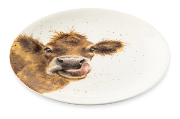 Тарелка десертная Royal Worcester Забавная фауна Корова 16,5 см, фарфор костяной