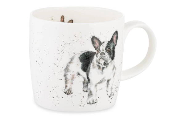 Кружка Royal Worcester Забавная фауна Французский бульдог 310 мл, фарфор костяной