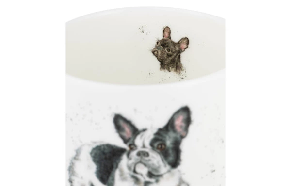 Кружка Royal Worcester Забавная фауна Французский бульдог 310 мл, фарфор костяной