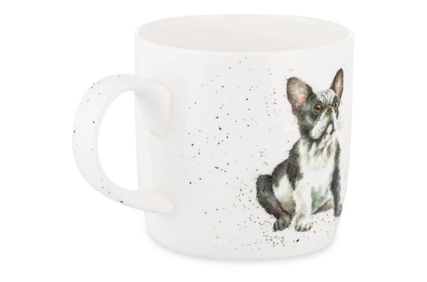 Кружка Royal Worcester Забавная фауна Французский бульдог 310 мл, фарфор костяной