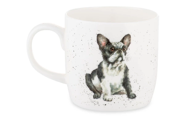 Кружка Royal Worcester Забавная фауна Французский бульдог 310 мл, фарфор костяной