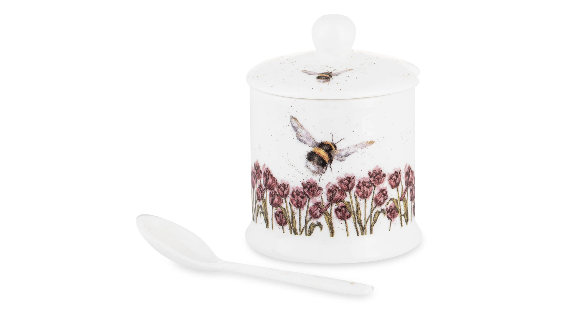 Банка для специй с ложкой Royal Worcester Забавная фауна Пчела 160 мл, фарфор костяной