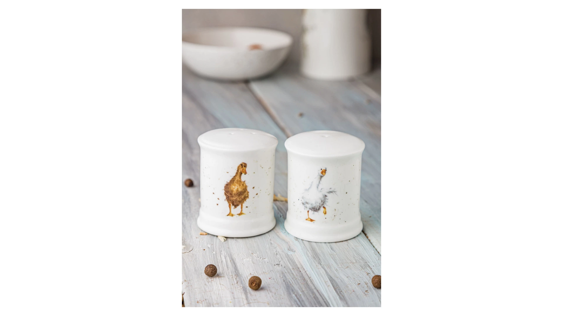 Набор соль и перец Royal Worcester Забавная фауна Утки 7 см, фарфор костяной