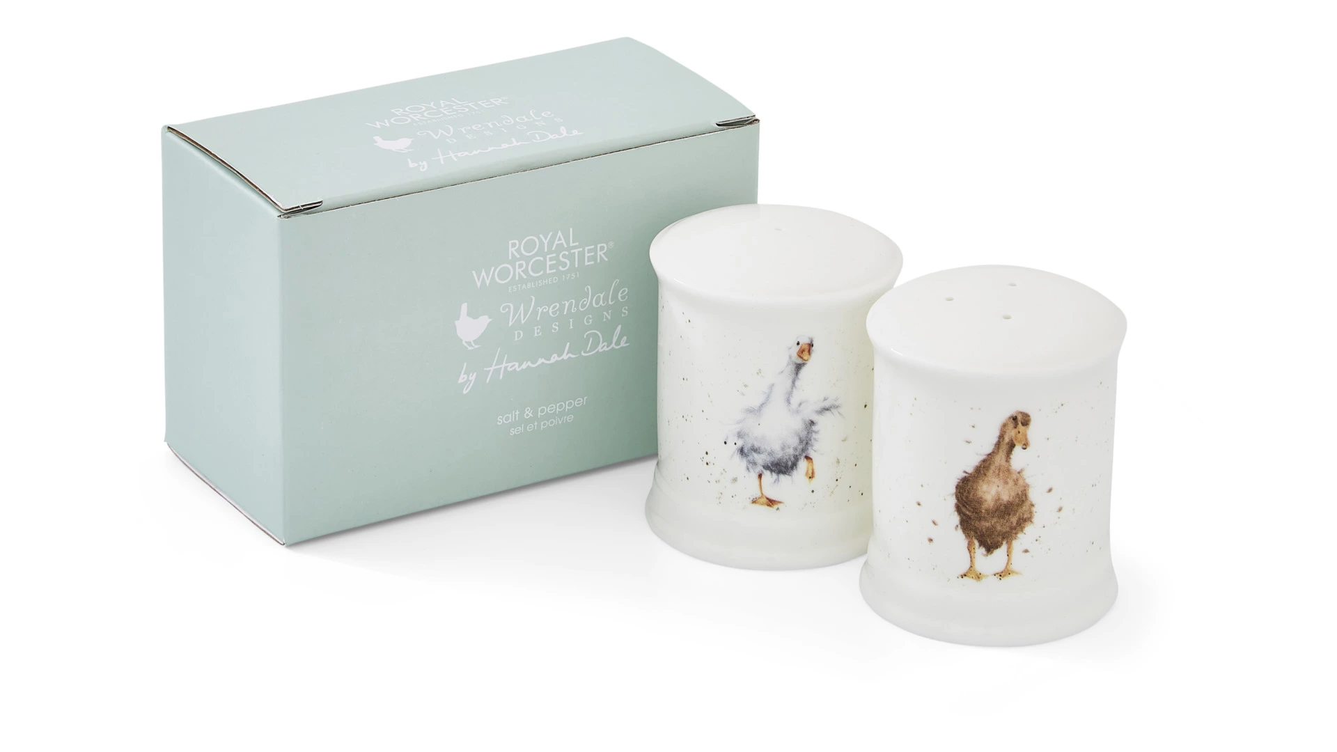 Набор соль и перец Royal Worcester Забавная фауна Утки 7 см, фарфор костяной