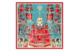 Платок сувенирный Русские в моде Москва кремль Фаберже 90х90 см, шелк, ручная подшивка