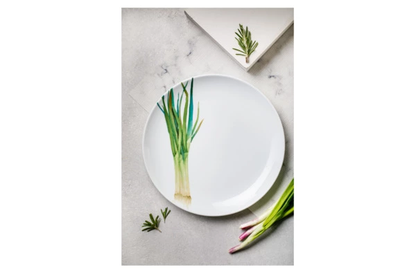 Тарелка закусочная Noritake Овощной букет Зеленый лук 24 см, фарфор