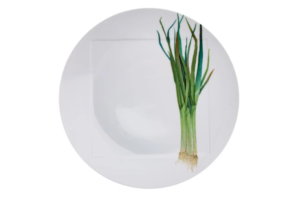 Тарелка обеденная Noritake Овощной букет Зеленый лук 27 см, фарфор