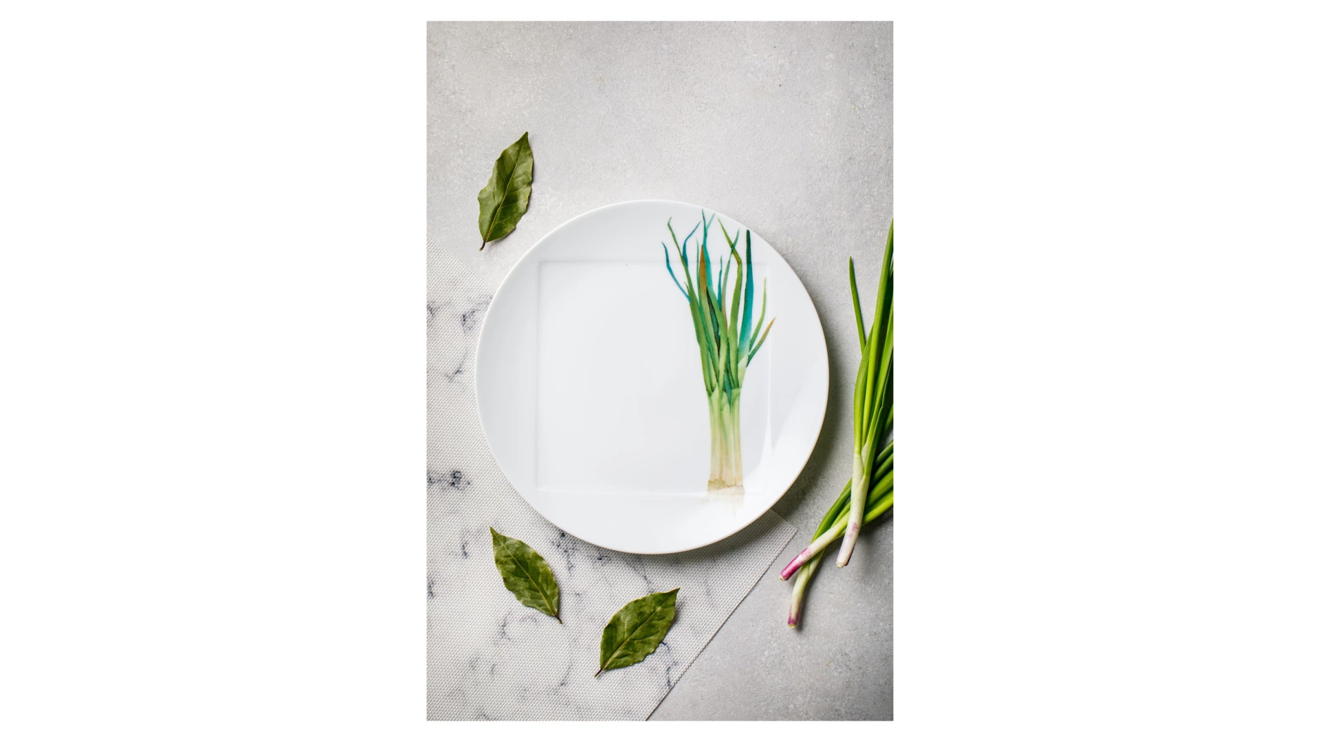 Тарелка обеденная Noritake Овощной букет Зеленый лук 27 см, фарфор