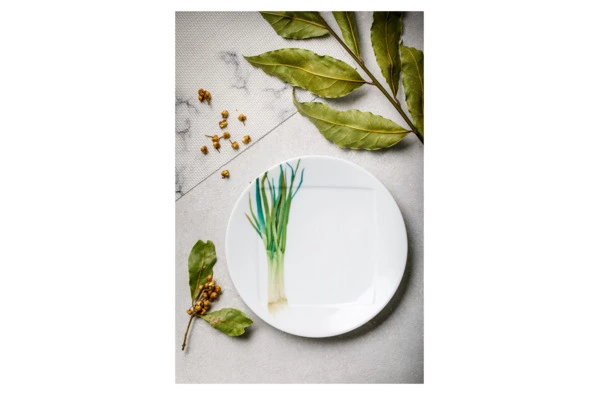 Тарелка десертная Noritake Овощной букет Зеленый лук 16 см, фарфор