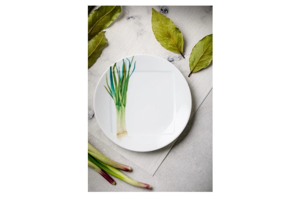 Тарелка десертная Noritake Овощной букет Зеленый лук 16 см, фарфор
