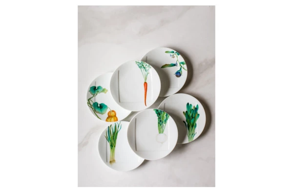 Тарелка десертная Noritake Овощной букет Зеленый лук 16 см, фарфор