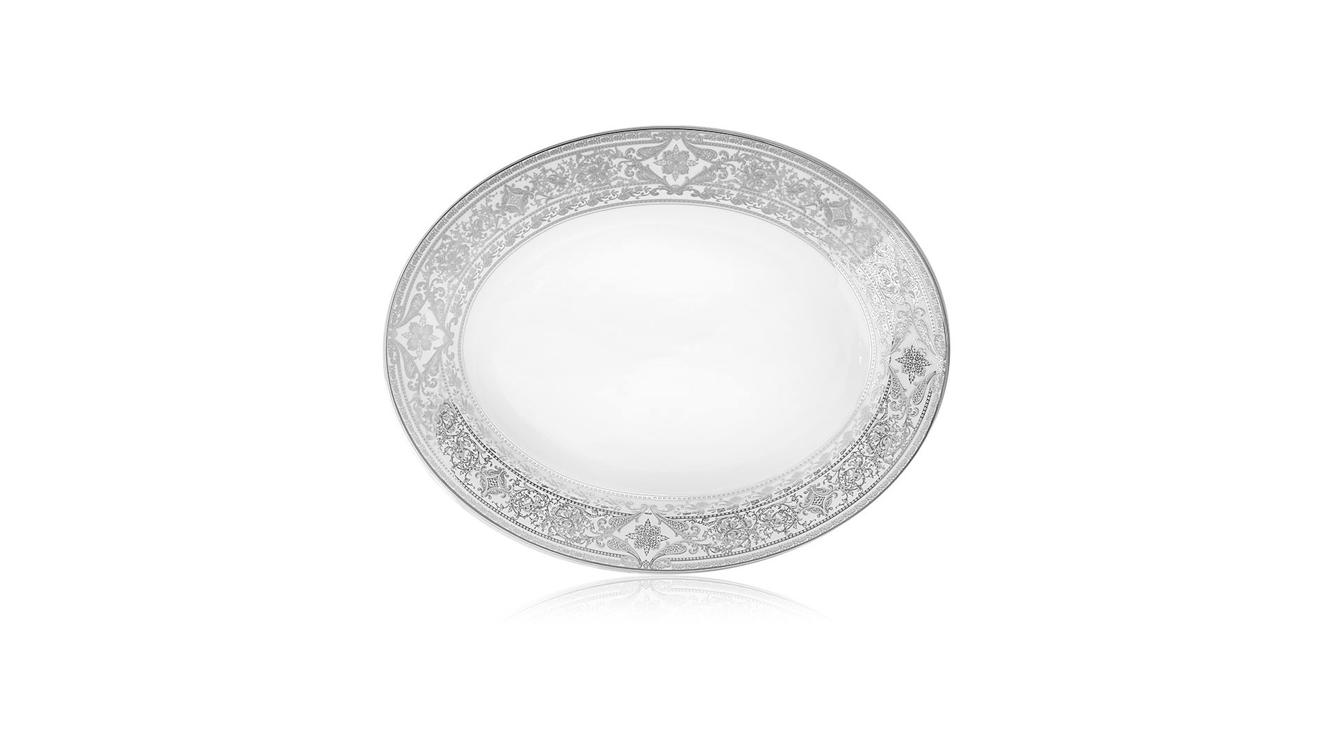 Сервиз столовый Матиньон,  на 6 персон 45 предметов, белый, платиновый декор