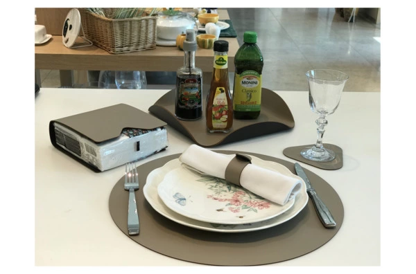 Плейсмат круглый ADJ двусторонний d40см, капучино