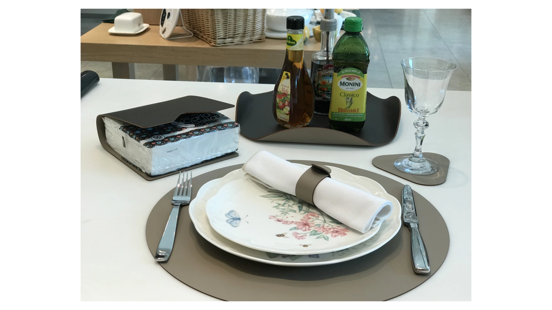 Плейсмат круглый ADJ двусторонний d40см, капучино