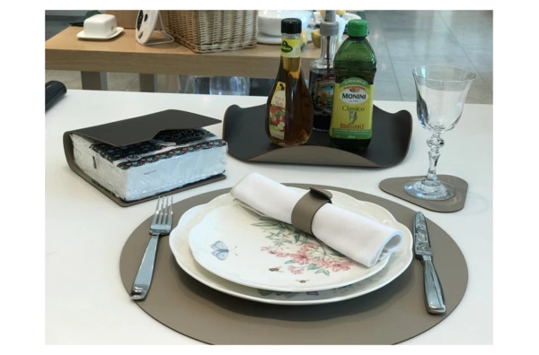 Плейсмат круглый ADJ двусторонний d40см, капучино