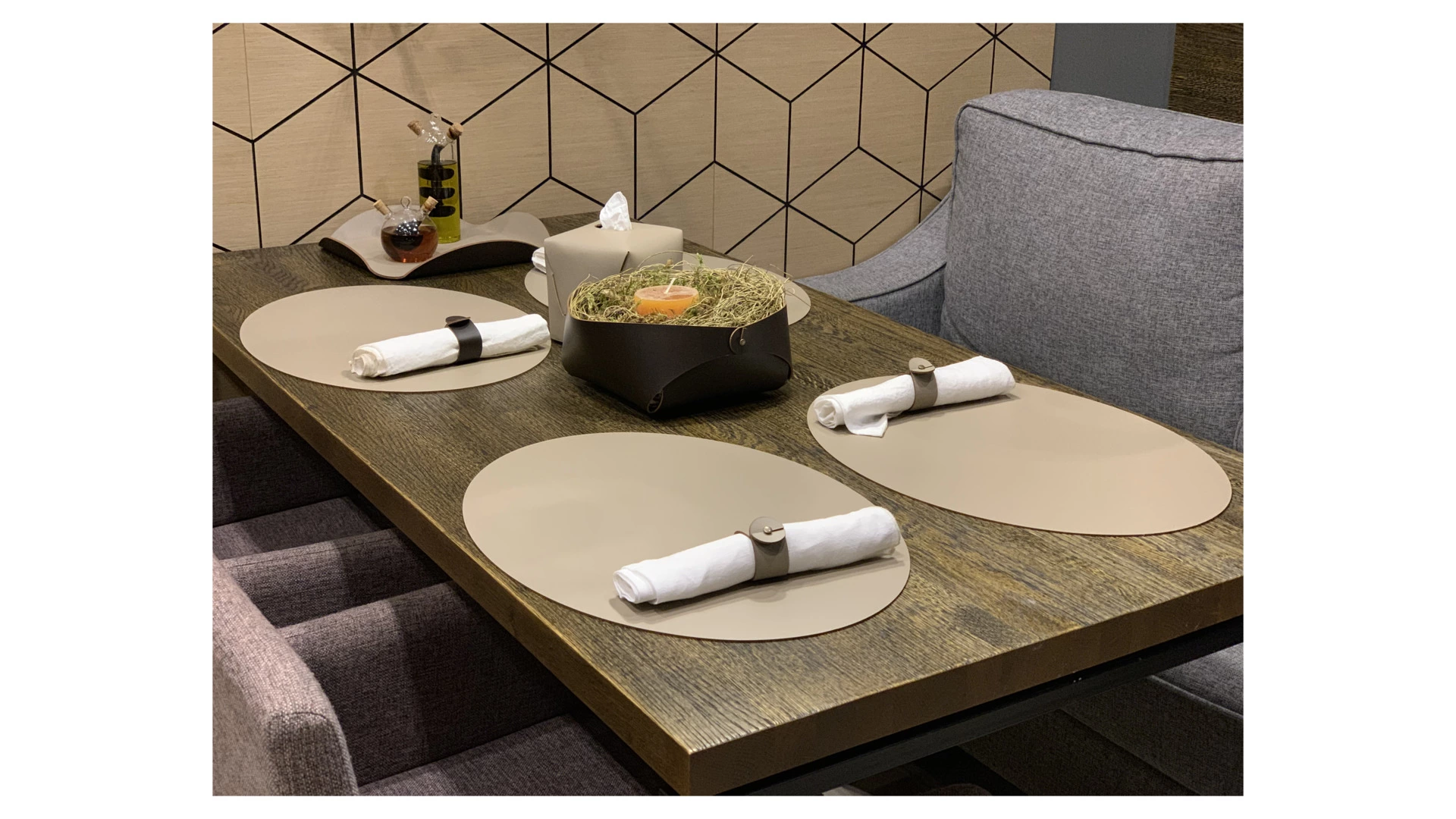 Плейсмат круглый ADJ двусторонний d40см, капучино