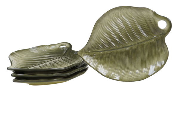 Блюдо-лист сервировочное 3D Certified Int. Пальмовые листья 25х20 см, керамика