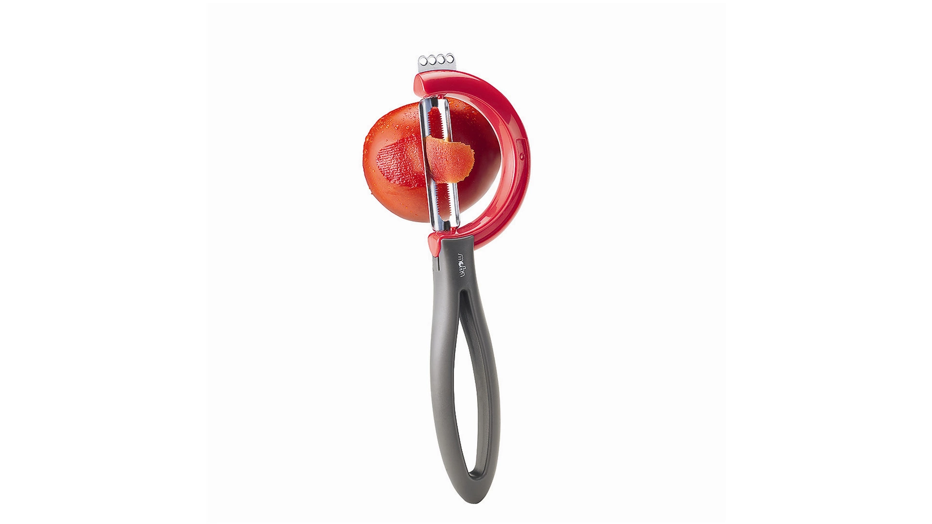 Овощечистка с поворотным лезвием с зубчиками MoHa REVERSO FRUIT, красная