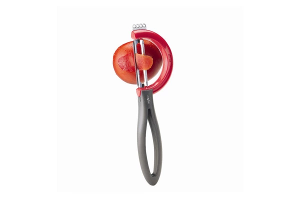 Овощечистка с поворотным лезвием с зубчиками MoHa REVERSO FRUIT, красная