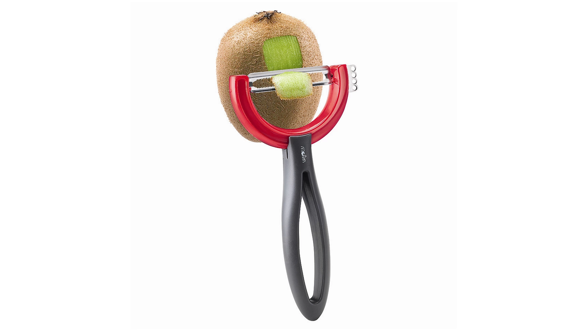 Овощечистка с поворотным лезвием с зубчиками MoHa REVERSO FRUIT, красная