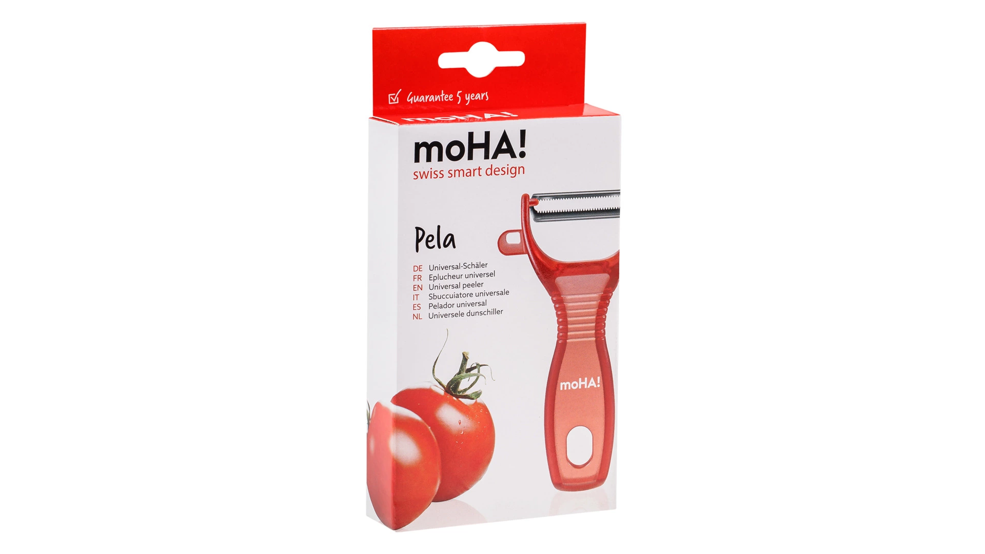 Овощечистка универсальная MoHa 13 см, пластик, красная