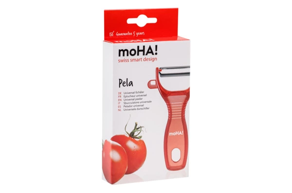 Овощечистка универсальная MoHa 13 см, пластик, красная