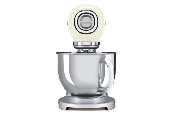 Миксер планетарный SMEG SMF02CREU, 800 Вт, чаша стальная 4,8л, 3 насадки, алюминий литой, кремовый