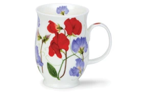 Кружка Dunoon Душистый горошек Саффолк 310 мл, фарфор костяной, красная