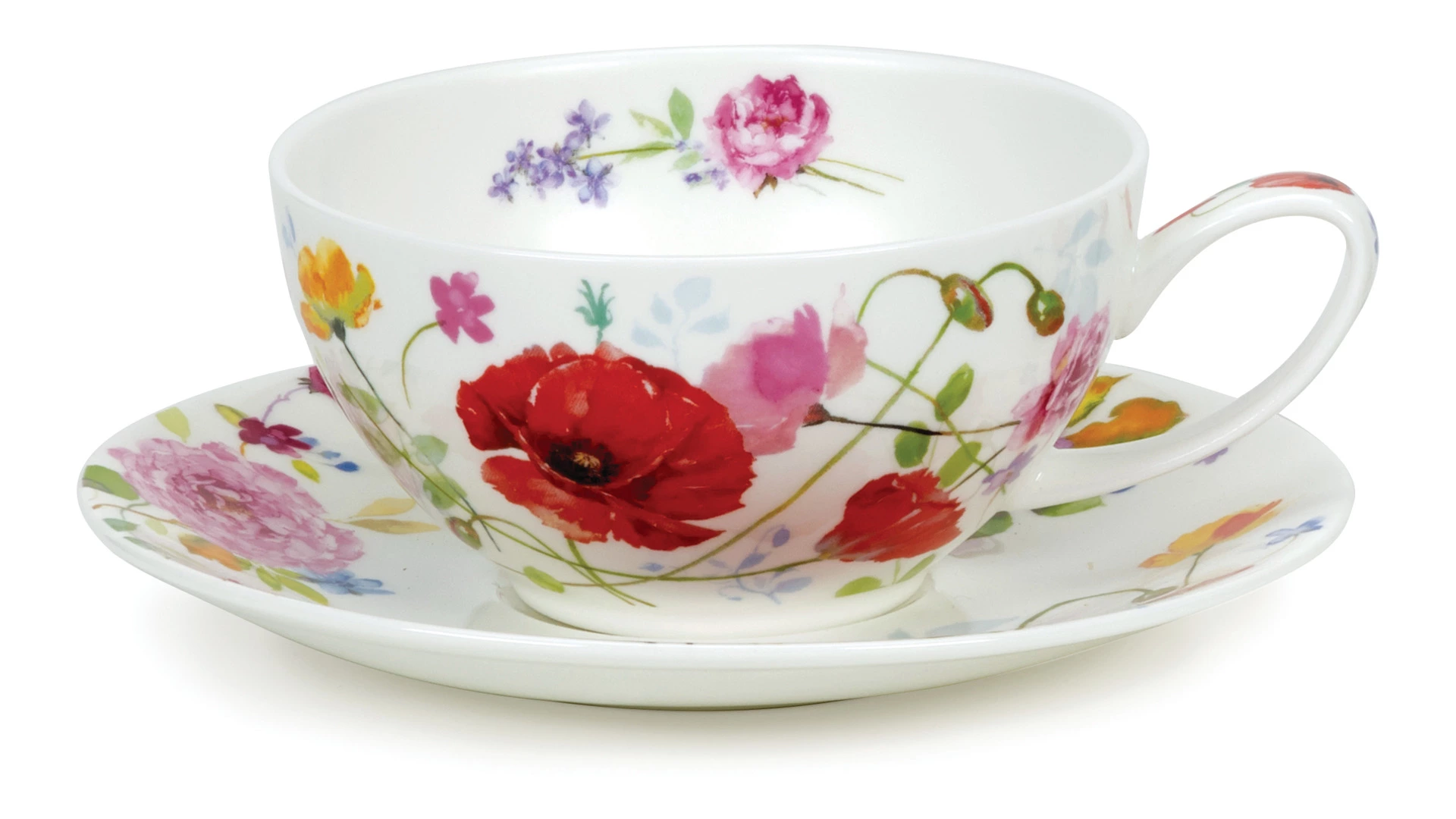 Чашка чайная с блюдцем Dunoon Дикий сад 250 мл, фарфор костяной