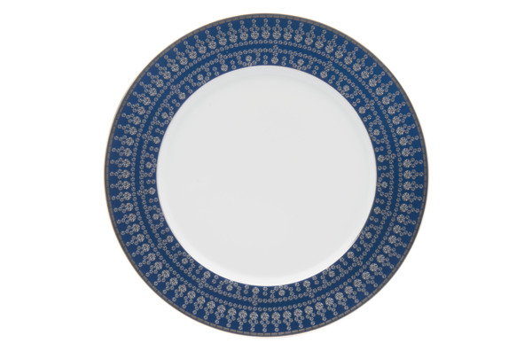 Тарелка закусочная Haviland Тиара, прусская бирюза 22 см, платиновый декор