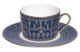 Чашка чайная с блюдцем Haviland "Тиара, прусская бирюза" 160мл (платиновый декор)