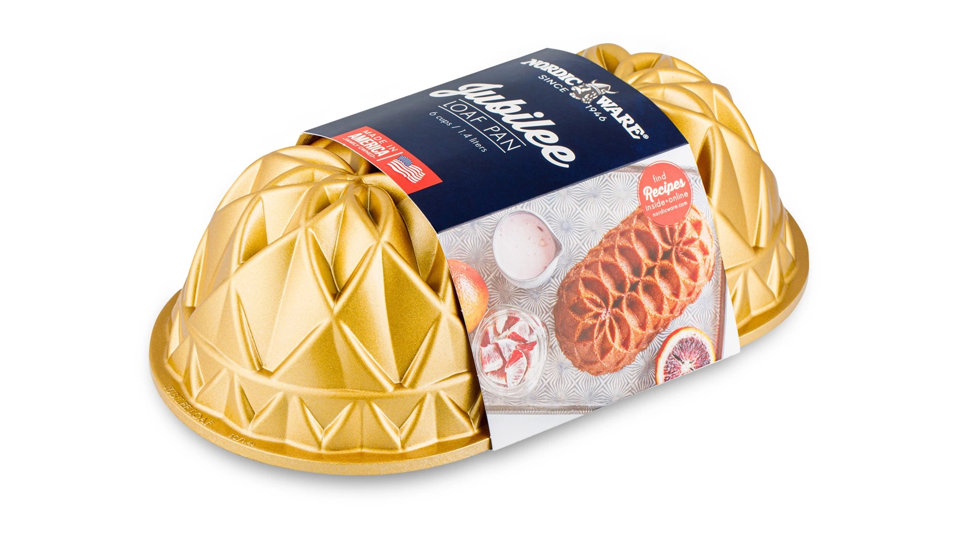 Форма для выпечки Nordic Ware Юбилейный пирог овальная 1,4 л, литой алюминий, золотая