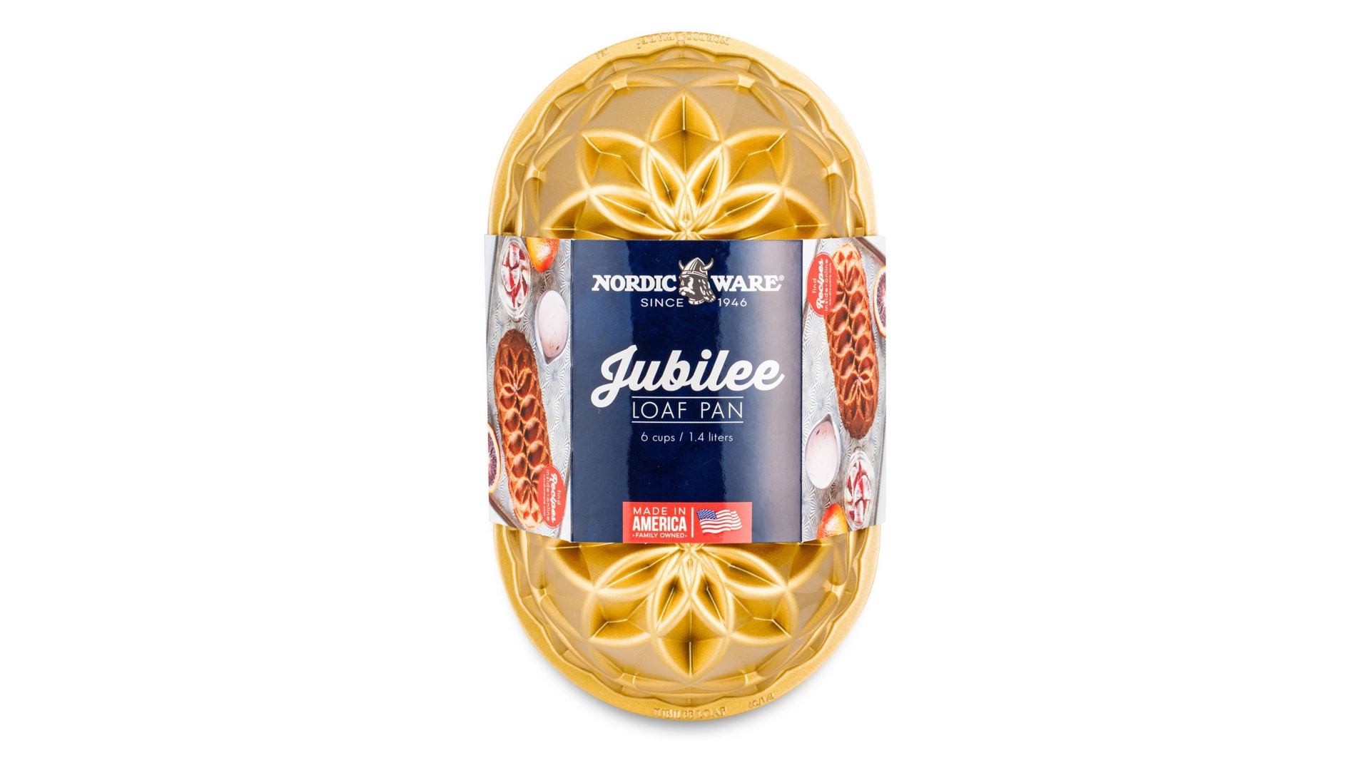 Форма для выпечки Nordic Ware Юбилейный пирог овальная 1,4 л, литой алюминий, золотая