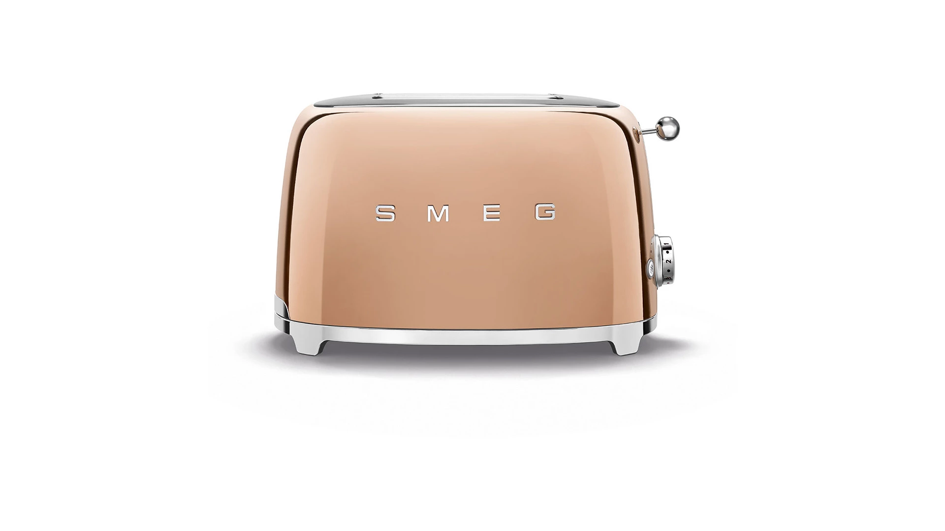 Тостер на 2 ломтика SMEG TSF01RGEU, 950 Вт, розовое золото