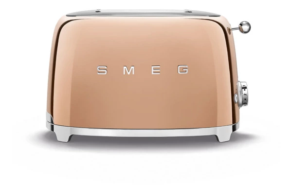 Тостер на 2 ломтика SMEG TSF01RGEU, 950 Вт, розовое золото