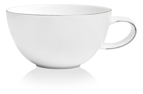 Чашка чайная с блюдцем Mix&Match Синергия. Платиновый кант 250мл, костяной фарфор