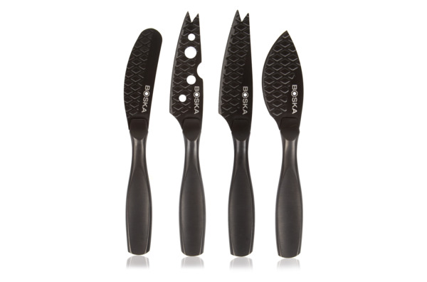 Набор мини-ножей для всех видов сыра Boska Монако+ 19х19 см, 4 шт, сталь, чёрный, п/к