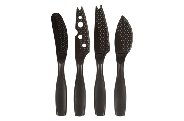 Набор мини-ножей для всех видов сыра Boska Монако+ 19х19 см, 4 шт, сталь, чёрный, п/к