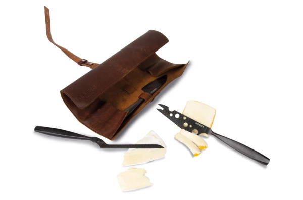 Набор ножей для твердого и полутвердого сыра Boska Монако+ 28 см, 3 шт, чёрный, в кожаном чехле