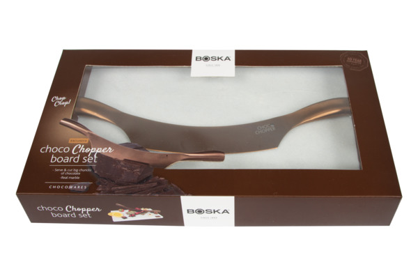 Доска сервировочная с ножом Boska Шоколад 31х18х4,5 см, мрамор, сталь, п/у