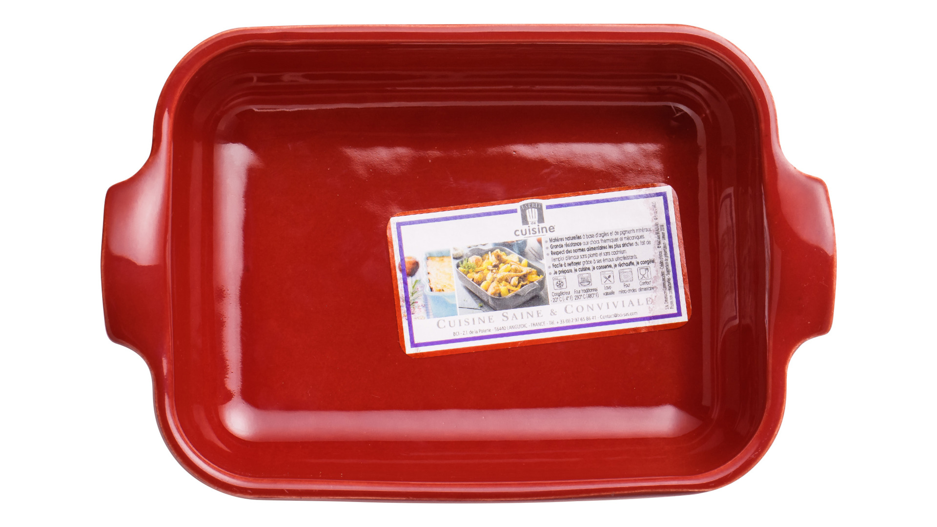 Форма для запекания прямоугольная Esprit de cuisine 19,4x13 см, 500 мл, малиновая