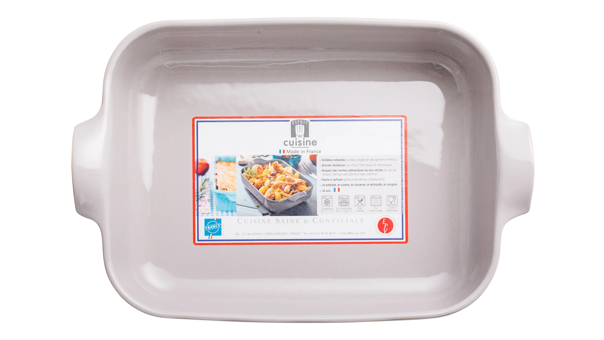 Форма для запекания прямоугольная Esprit de cuisine 40,5x27 см, 5,3 л, керамика, темно-серая