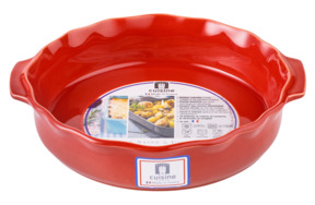 Форма для запекания круглая Esprit de cuisine Festonne d22,5 см, 1,2 л, ручки, вишневая