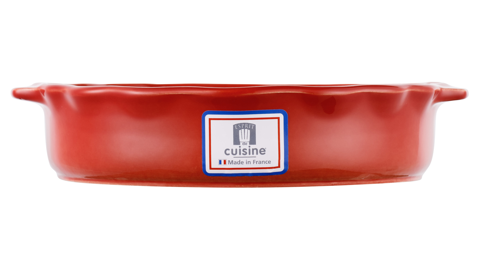 Форма для запекания круглая Esprit de cuisine Festonne d22,5 см, 1,2 л, ручки, вишневая