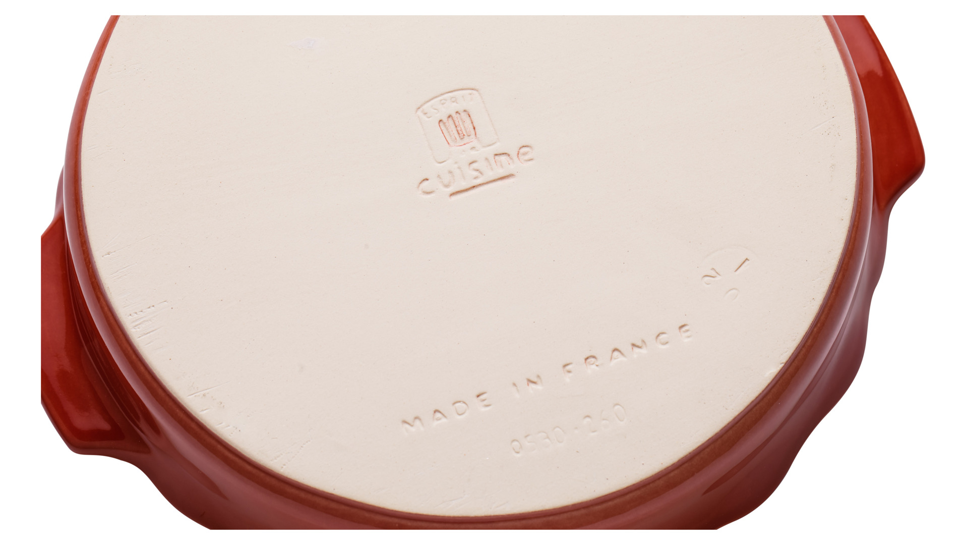 Форма для запекания круглая Esprit de cuisine Festonne d22,5 см, 1,2 л, ручки, вишневая