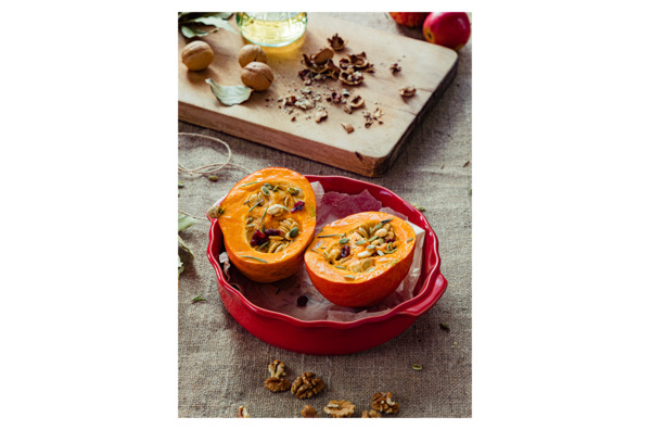 Форма для запекания круглая Esprit de cuisine Festonne d22,5 см, 1,2 л, ручки, вишневая