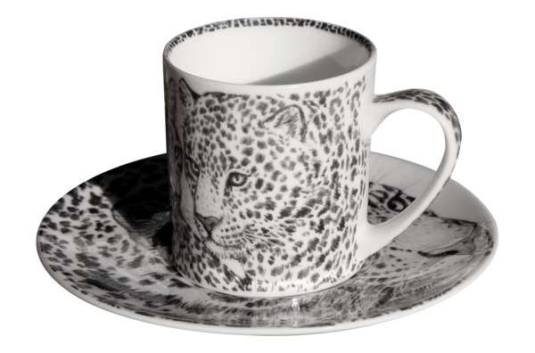 Чашка для эспрессо с блюдцем Taitu Дикий нрав Леопард 100 мл